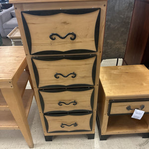 Maple Dresser With Metal Accents 52x21x19