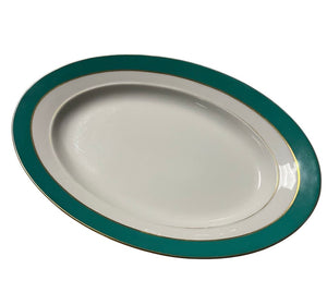 Haviland & C. Parlon Coco Style Teal Gold Platter 9.5 Inch