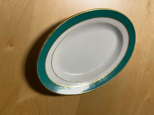 Haviland & C. Parlon Coco Style Teal Gold Platter 9.5 Inch