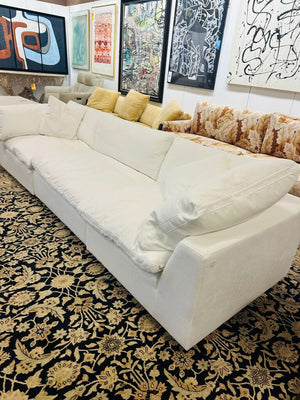 Abbyson Down White 3 Piece Sofa 115x40