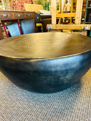 Industrial Hosanna Round Hammered Drum Coffee Table36x16