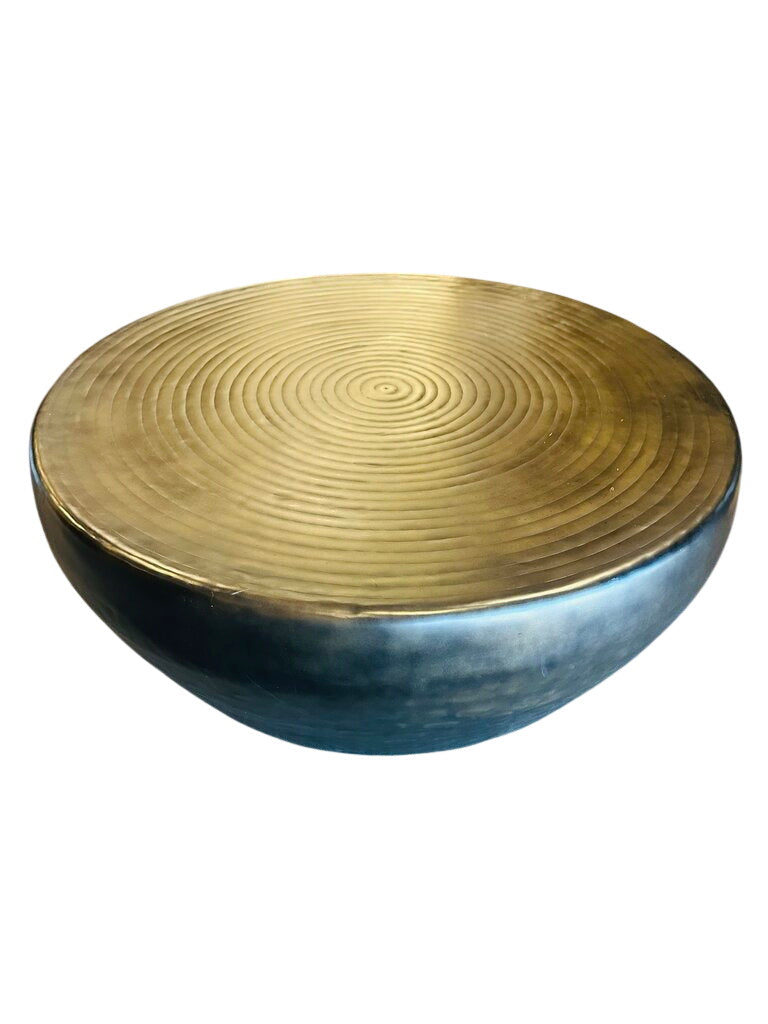Industrial Hosanna Round Hammered Drum Coffee Table36x16