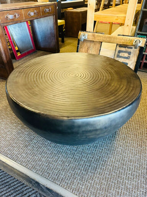 Industrial Hosanna Round Hammered Drum Coffee Table36x16