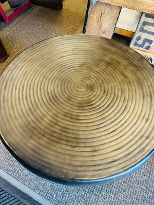 Industrial Hosanna Round Hammered Drum Coffee Table36x16