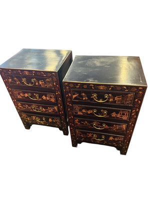 Lacquered Chinoiserie Chest of Drawer (pair)