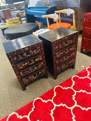 Lacquered Chinoiserie Chest of Drawer (pair)