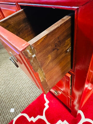 Red Apothecary Cabinet