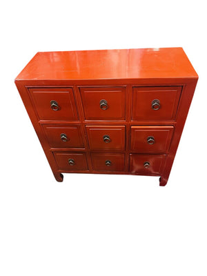 Red Apothecary Cabinet