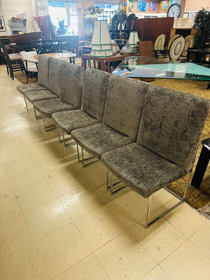 Milo Baughman+Thayer Coggin Chairs Designers Guild Fabric (4 pc)