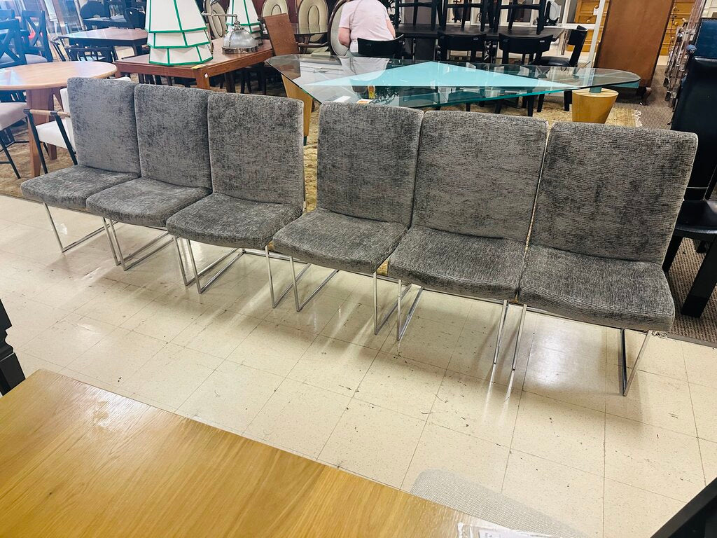 Milo Baughman+Thayer Coggin Chairs Designers Guild Fabric (4 pc)