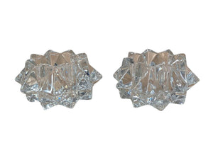Pair of Glass Candle Holders