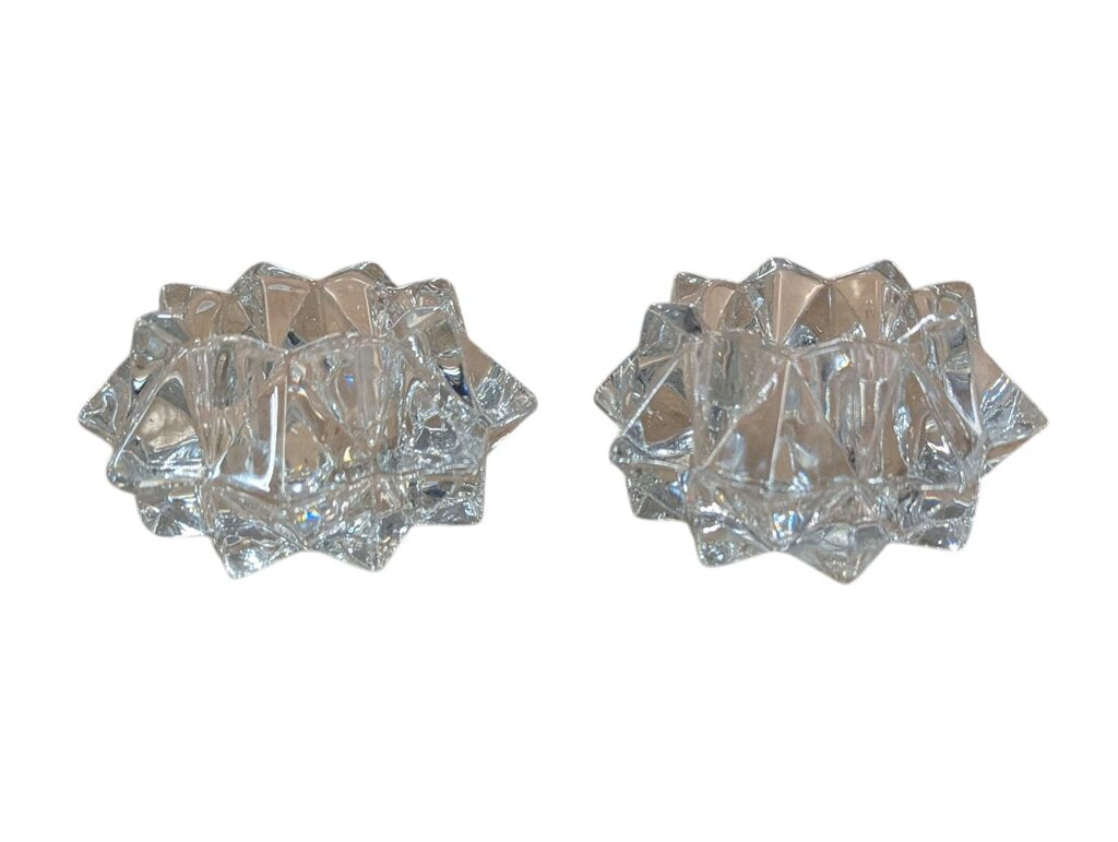 Pair of Glass Candle Holders