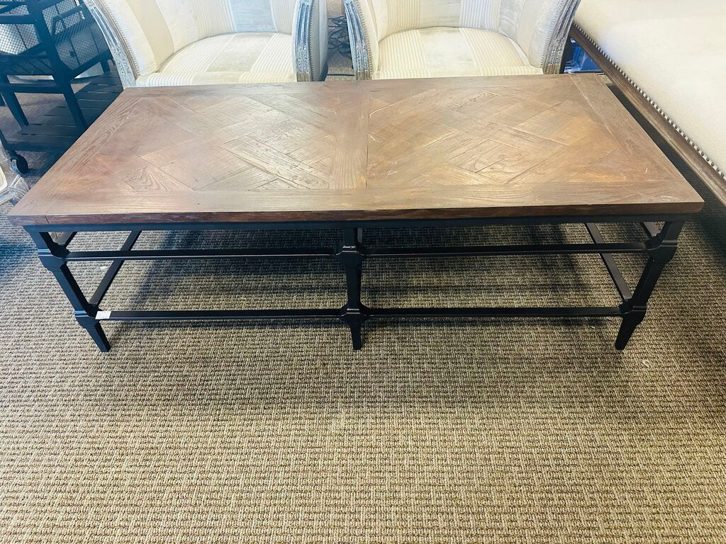 Pottery Barn Coffee Table Reclaimed Wood and Metal