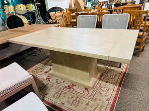Blonde Wood Pedestal Table
