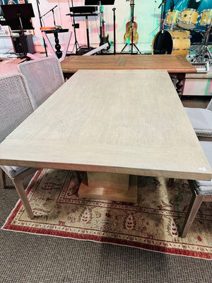 Blonde Wood Pedestal Table