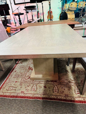 Blonde Wood Pedestal Table