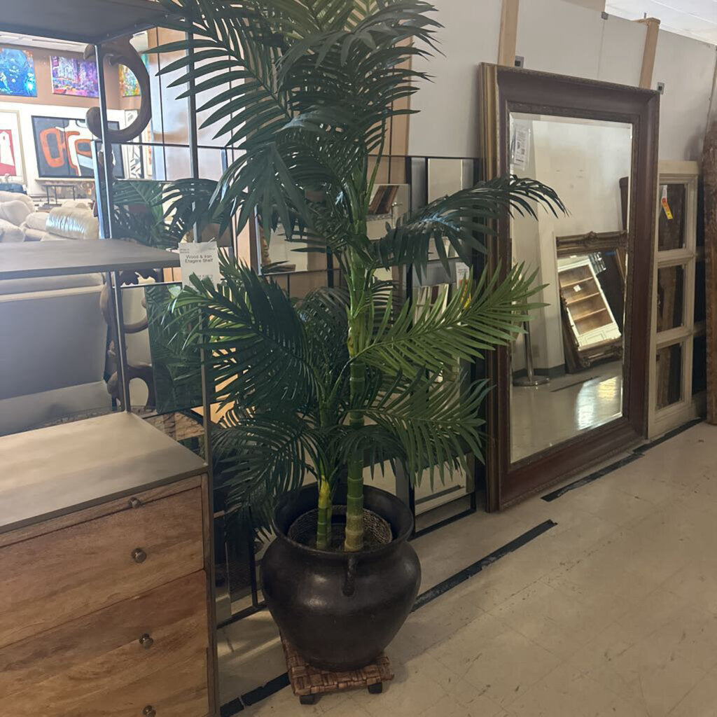 Faux 6' Palm Tree In Glazed Pot