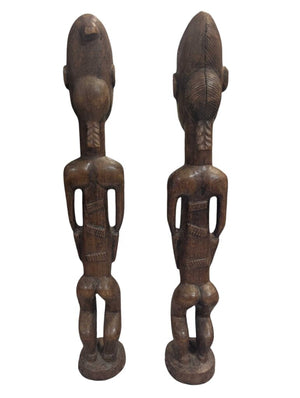 Baoule Blolo Divination Figures Ivory Coast (Pair) Female & Male