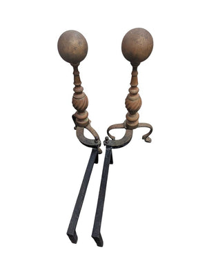 Iron Andirons (Set, 14 Inch)
