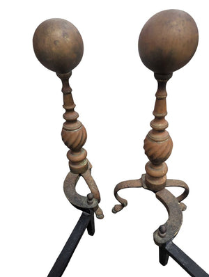 Iron Andirons (Set, 14 Inch)