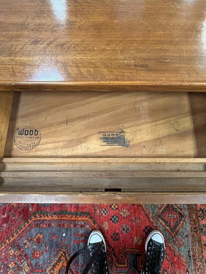 Vintage Gunn Furniture Tiger Oak "Teacher's Desk" 42x32x30