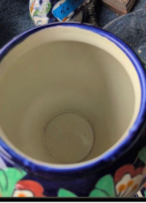 Arte Sama Talavera Style Ginger Jar With Lid 7.5 x13.5