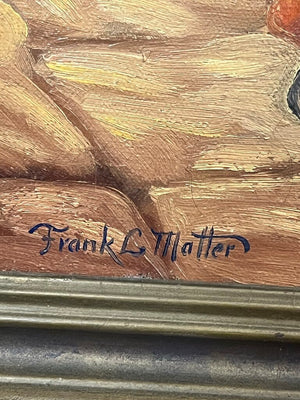 Franklin L. Matter "Morning Market" 1940 Oil On Canvas 19.5 x 14.75