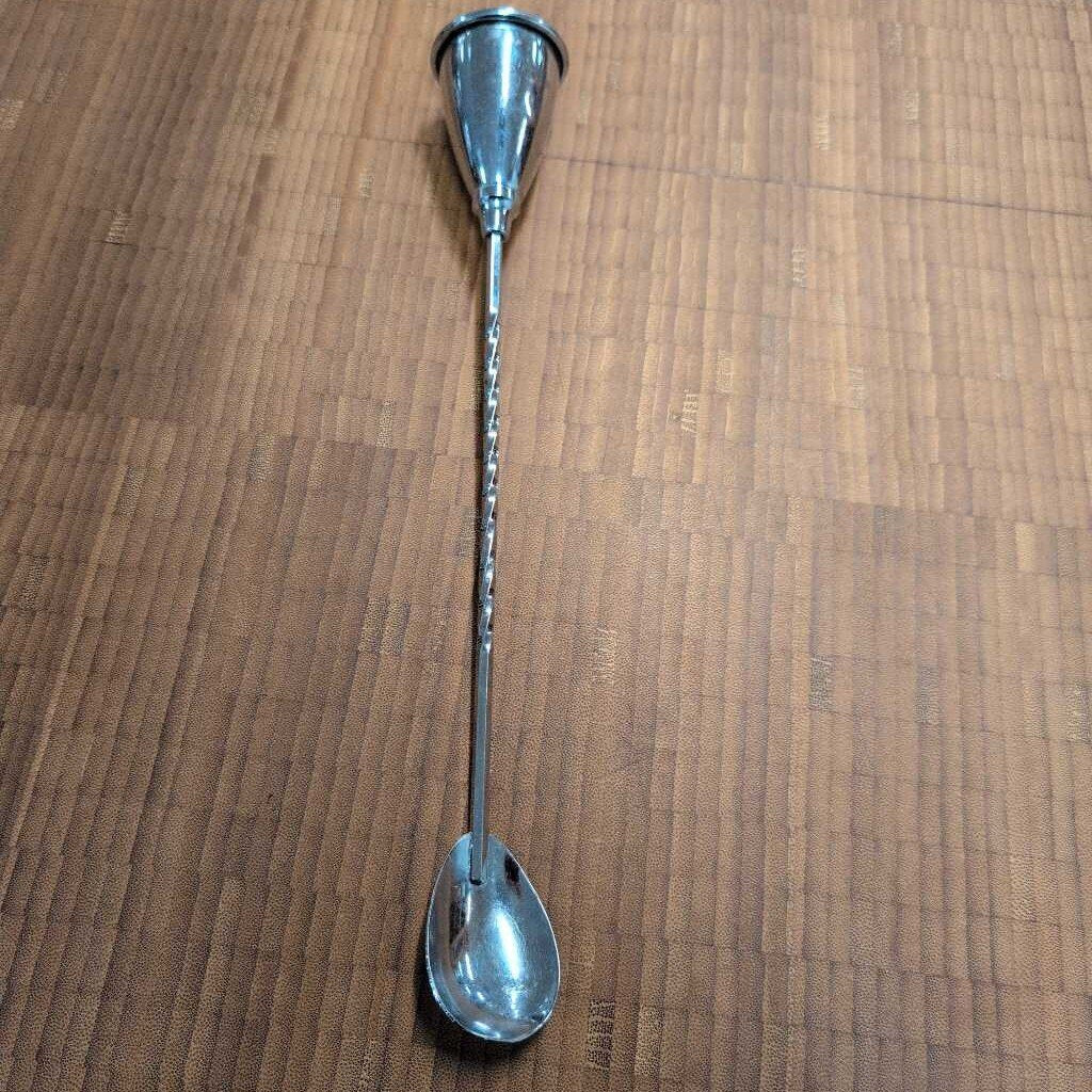 Steel Cocktail Spoon w/Jigger