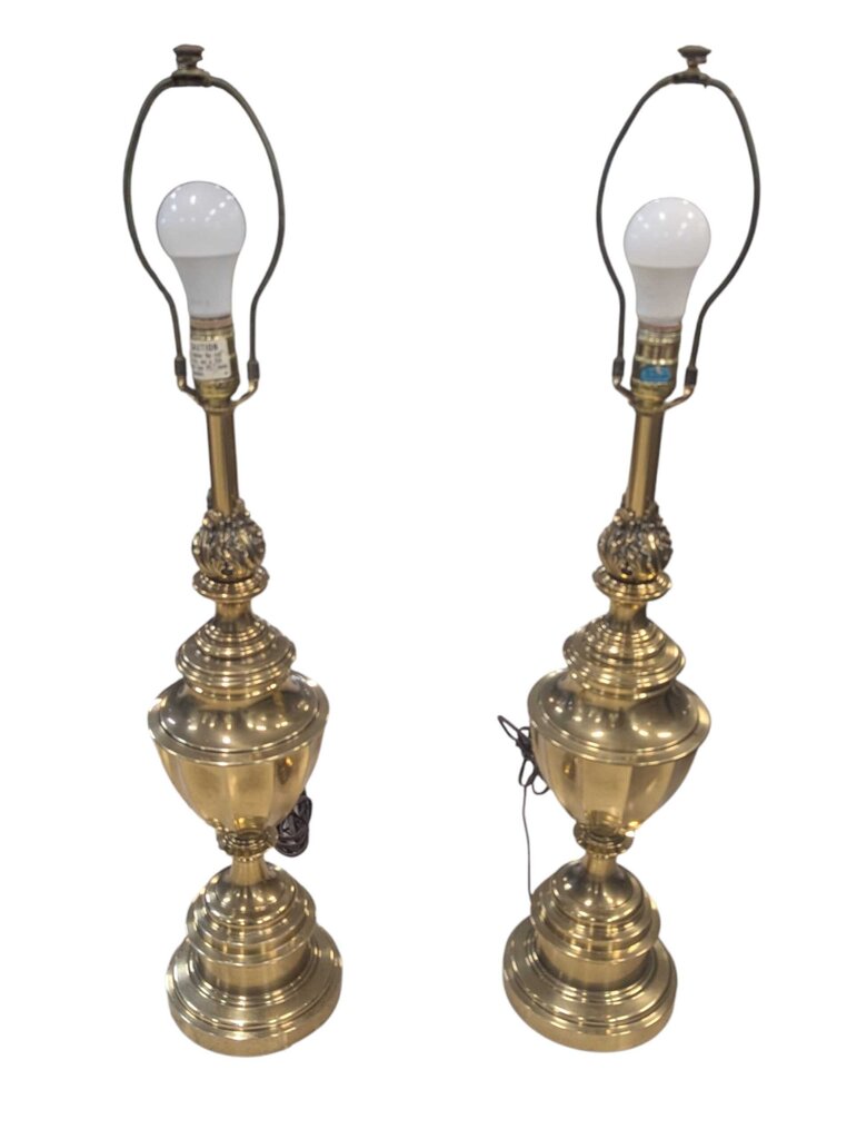 Stiffel Brass Table Lamps 34" *Heavy* (Pair)