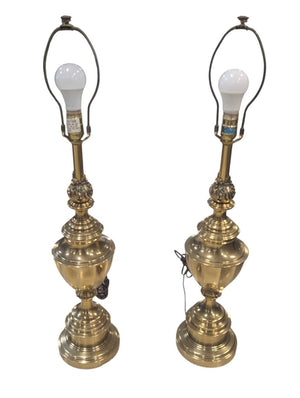 Stiffel Brass Table Lamps 34" *Heavy* (Pair)