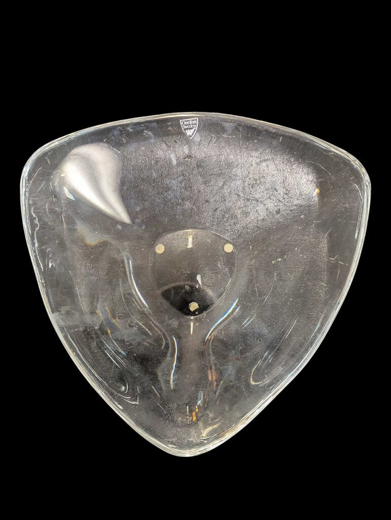 Orrefors Swedish Crystal Dish w/ Signature *Heavy*