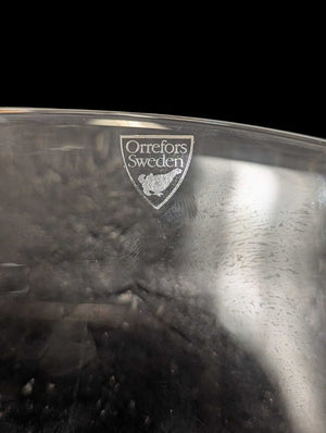 Orrefors Swedish Crystal Dish w/ Signature *Heavy*