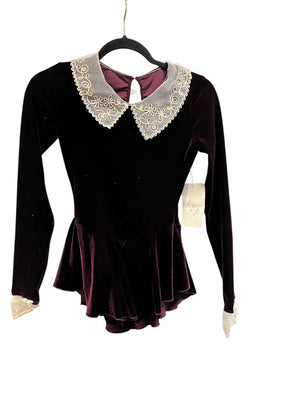 Rebel Skategear Purple Velvet Ice Skate Dress S