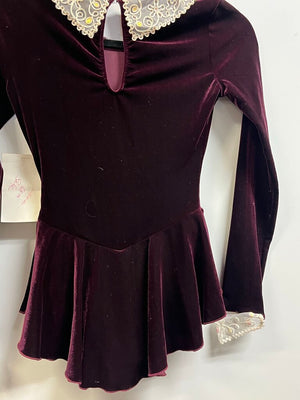 Rebel Skategear Purple Velvet Ice Skate Dress S