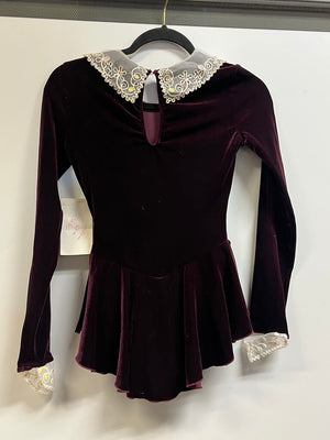 Rebel Skategear Purple Velvet Ice Skate Dress S