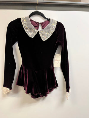 Rebel Skategear Purple Velvet Ice Skate Dress S