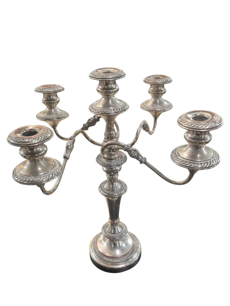 Goldfeder Silver Company 5 Light Candelabra Silver Plated Copper