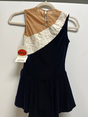 Rebel Skategear Blue Velvet Ice Skate Dress S