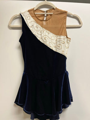 Rebel Skategear Blue Velvet Ice Skate Dress S
