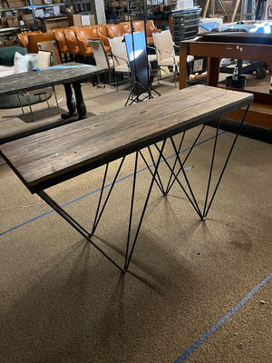 Reclaimed Wood Iron Frame Console Table 61x34x19