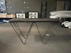 Reclaimed Wood Iron Frame Console Table 61x34x19