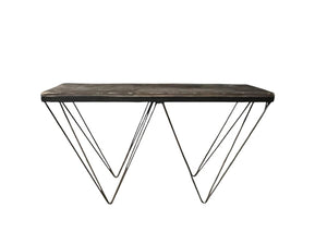 Reclaimed Wood Iron Frame Console Table 61x34x19