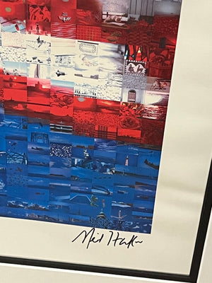 Neil J. Farkas "Statue And Flag" Serigraph 40x34 Limited Edition 20/70