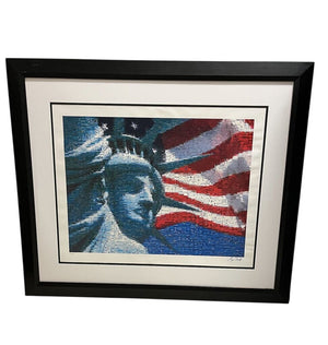 Neil J. Farkas "Statue And Flag" Serigraph 40x34 Limited Edition 20/70