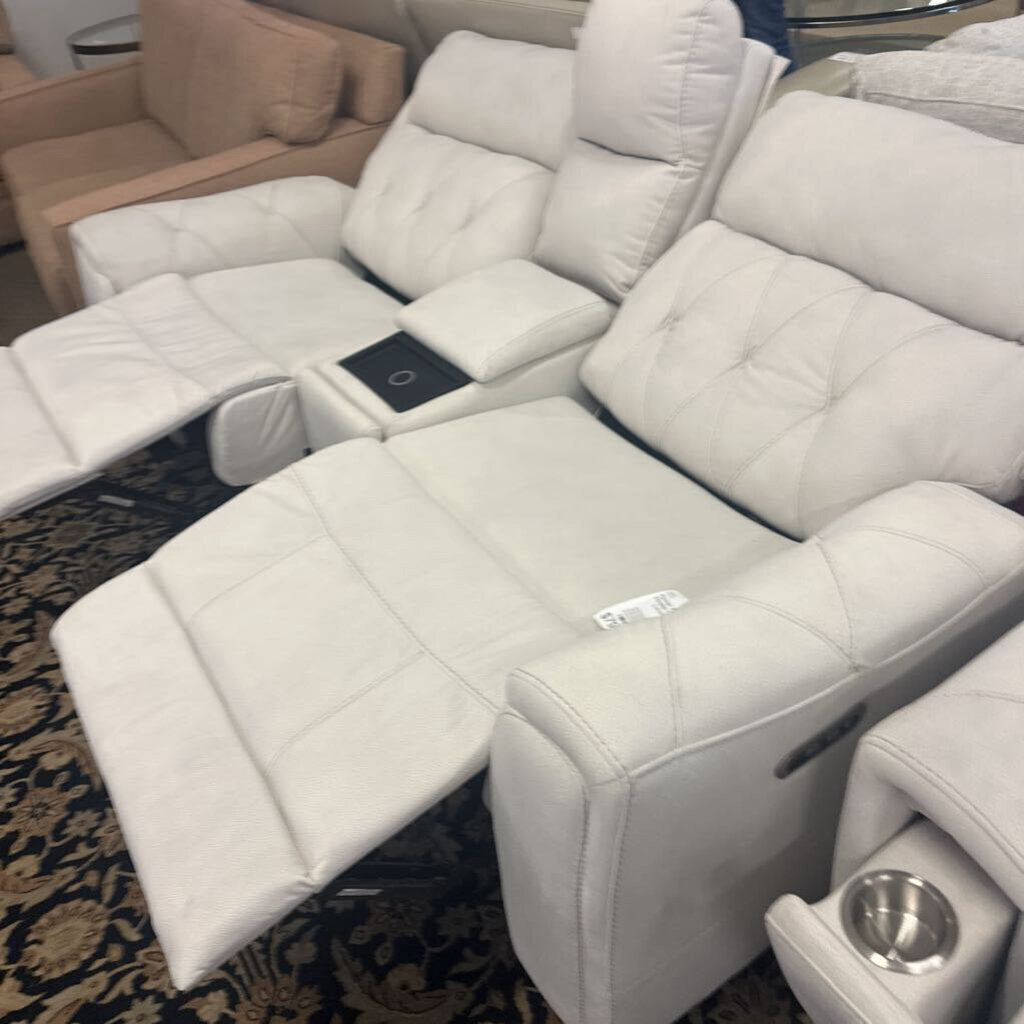 Power Microfiber Double Reclining Loveseat