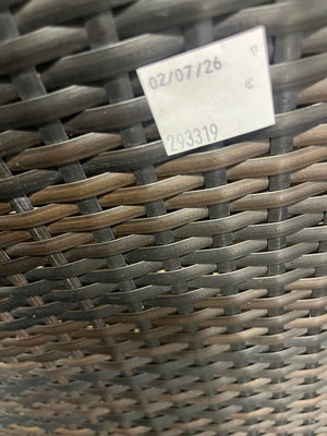 Brown Wicker Outdoor Arm Chairs (Pair)