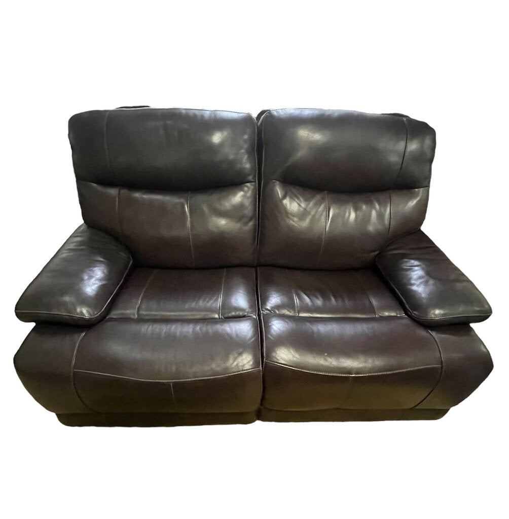 Brown Leather Electric 2 Seat Recliner