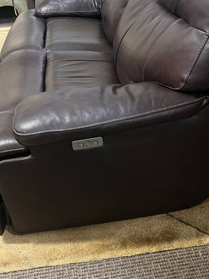 Brown Leather 3 Seat Electric Recliner
