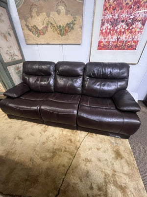 Brown Leather 3 Seat Electric Recliner
