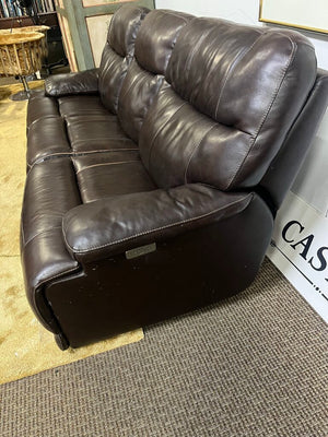 Brown Leather 3 Seat Electric Recliner